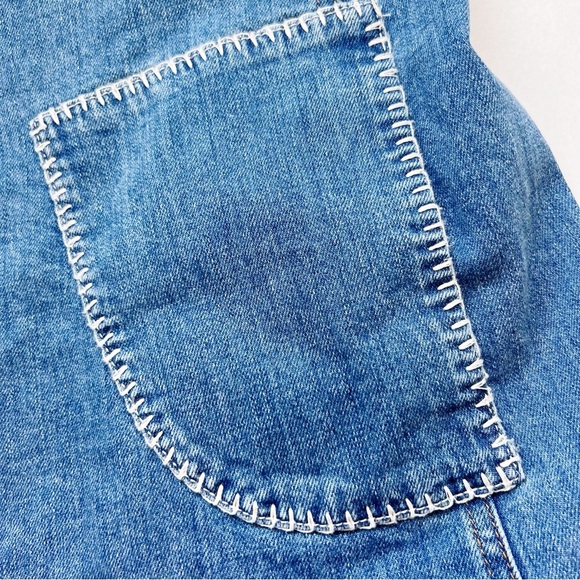 See By Chloe Denim Dress Mini Overall Trim Short Blue Jean size 36 4 seeby chloe - Picture 4 of 9